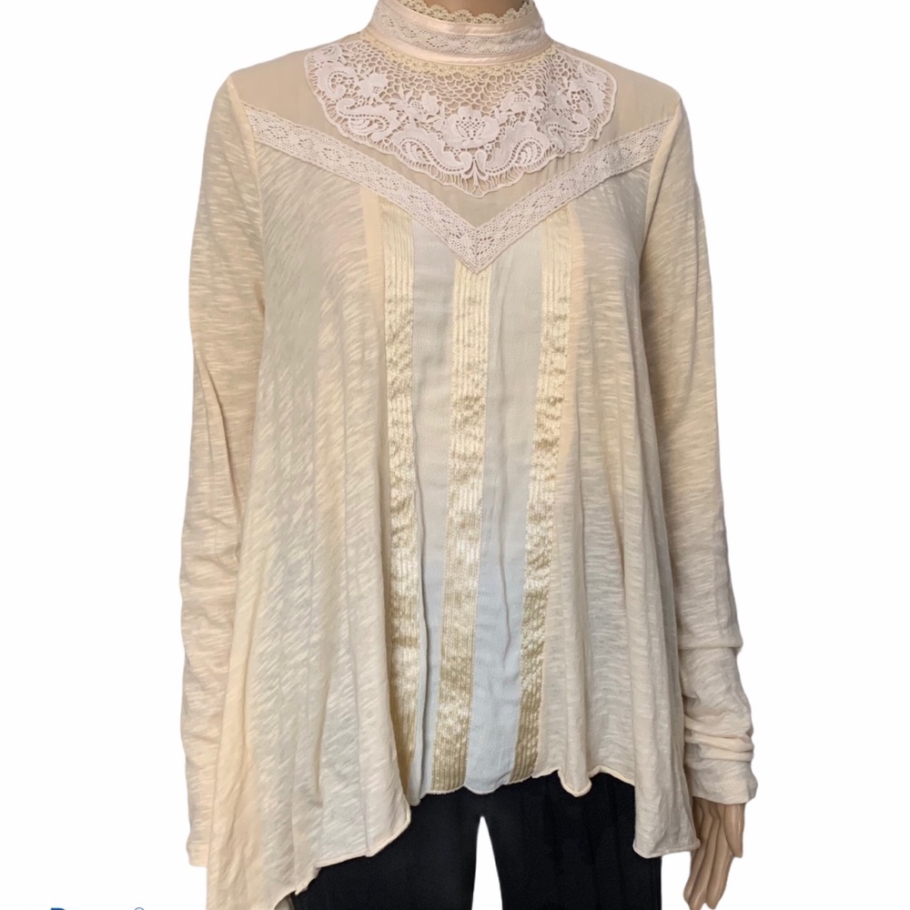Free People collared long sleeve blouse, size S - Picture 1 of 4